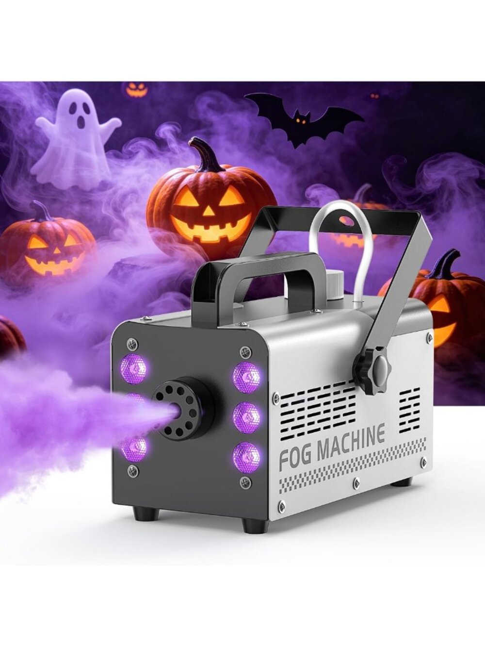 500W Mini Fog Machine with RGB LED Lights & Remote Control for Parties, Events